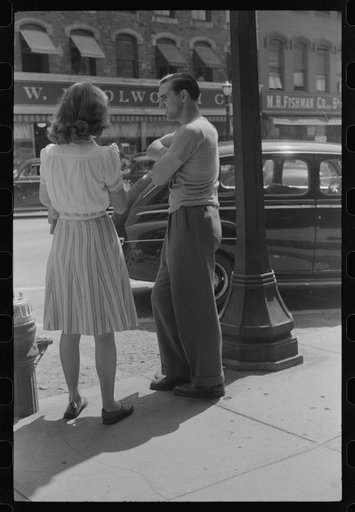 Untitled photo, possibly related to: On the main street of Brattleboro, Vermont, during the tourist season
