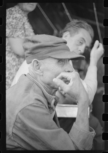 Spectator at an auction in East Albany, Vermont