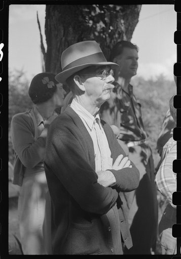 Spectator at an auction in East Albany, Vermont