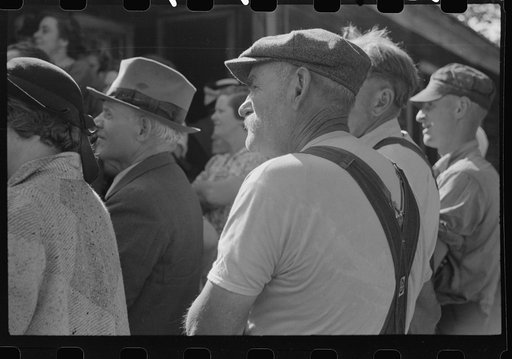 Spectators at an auction in East Albany, Vermont.