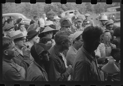 Spectators at an auction in East Albany, Vermont