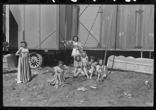 Untitled photo, possibly related to: At the "girlie" show at the fair in Rutland, Vermont