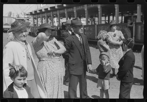 Untitled photo, possibly related to: Spectators at the fair in Rutland, Vermont