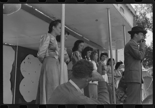 Untitled photo, possibly related to: At a "girlie" show at the fair in Rutland, Vermont