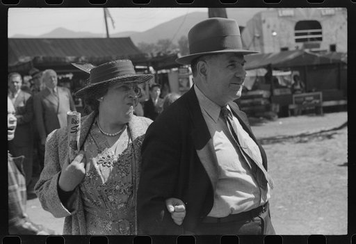 Untitled photo, possibly related to: Spectators at the fair in Rutland, Vermont