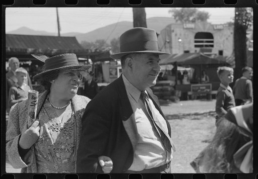 Untitled photo, possibly related to: Spectators at the fair in Rutland, Vermont