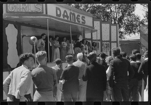 Untitled photo, possibly related to: At a "girlie" show at the fair in Rutland, Vermont