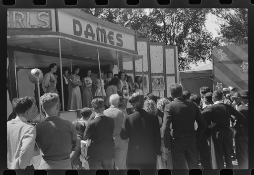 Untitled photo, possibly related to: At a "girlie" show at the fair in Rutland, Vermont