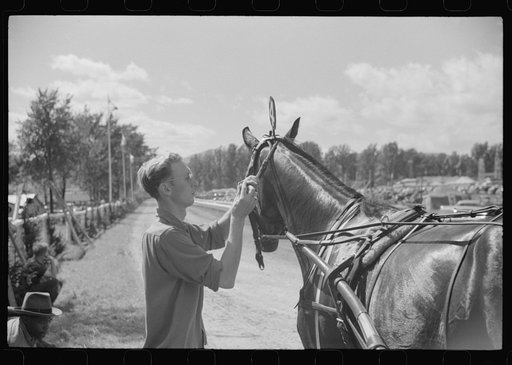Untitled photo, possibly related to: Sulky racing at the Rutland Fair, Rutland, Vermont