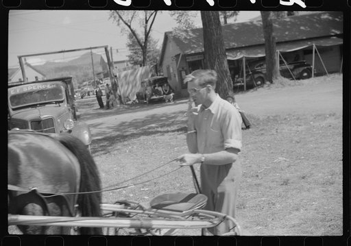 Untitled photo, possibly related to: Sulky racing at the Rutland Fair, Rutland, Vermont