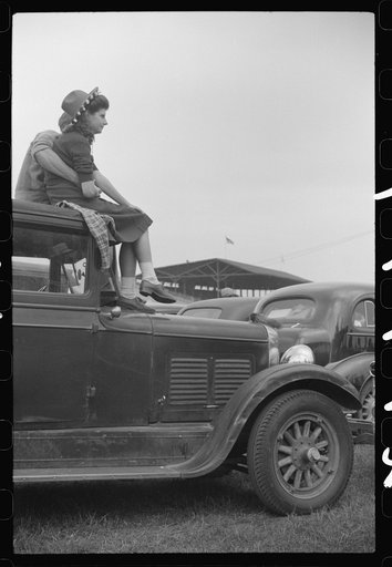 Untitled photo, possibly related to: Spectators at the Champlain Valley Exposition, Essex Junction, Vermont