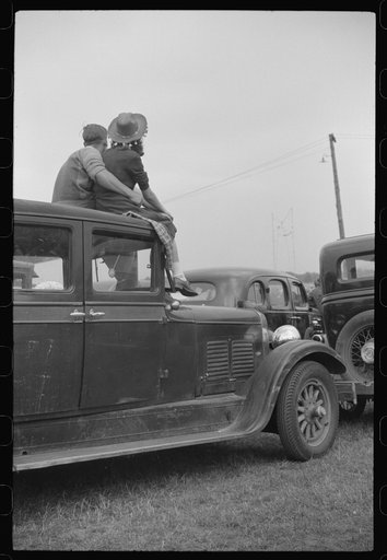 Untitled photo, possibly related to: Spectators at the Champlain Valley Exposition, Essex Junction, Vermont
