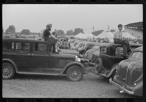 Untitled photo, possibly related to: Spectators at the Champlain Valley Exposition, Essex Junction, Vermont
