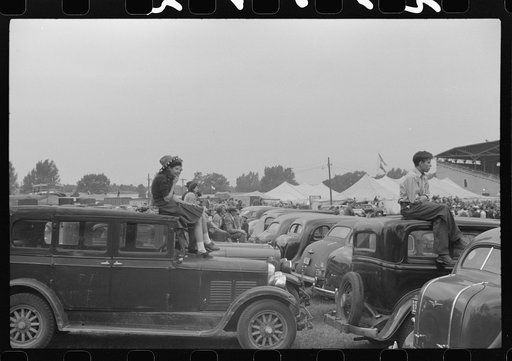 Untitled photo, possibly related to: Spectators at the Champlain Valley Exposition, Essex Junction, Vermont