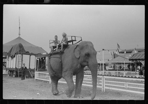 Untitled photo, possibly related to: A ride on the elephant at the Champlain Valley Exposition, Essex Junction, Vermont