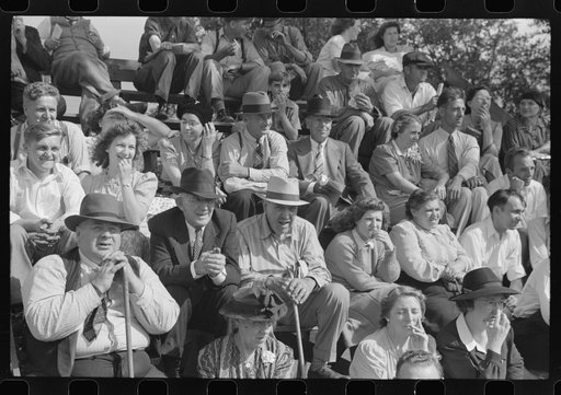 Spectators at the sulky races at the Rutland Fair, Vermont