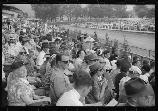 Untitled photo, possibly related to: At the finish line of the sulky races at the Rutland Fair, Vermont