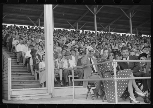 Spectators at the sulky races at the Rutland Fair, Vermont