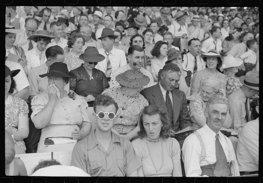 Spectators at the sulky races at the Rutland Fair, Vermont