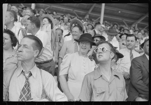 Spectators at the sulky races at the Rutland Fair, Vermont