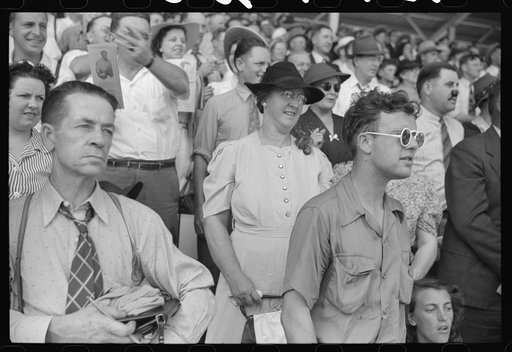 Spectators at the sulky races at the Rutland Fair, Vermont