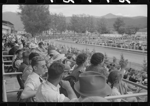 Untitled photo, possibly related to: At the finish line of the sulky races at the Rutland Fair, Vermont