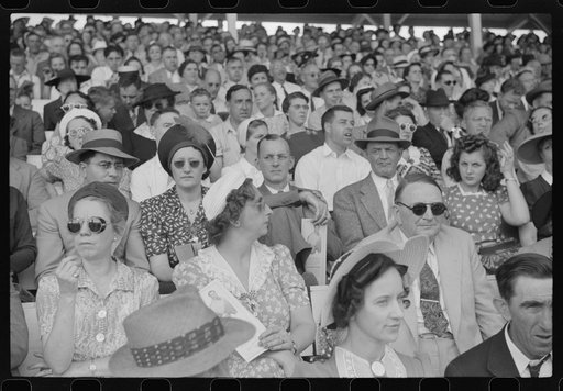 Spectators at the sulky races at the Rutland Fair, Vermont