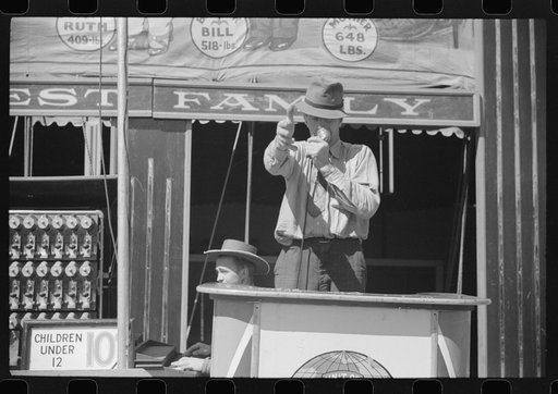Untitled photo, possibly related to: A sideshow at the Rutland Fair, Rutland, Vermont