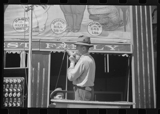 Untitled photo, possibly related to: A sideshow at the Rutland Fair, Rutland, Vermont