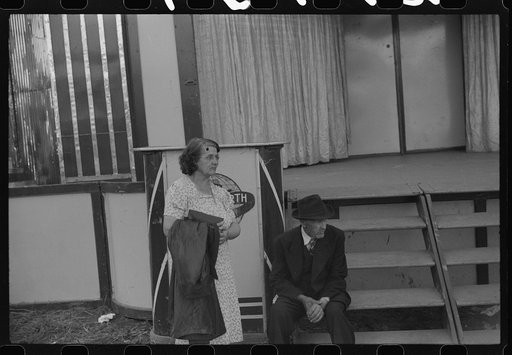 Untitled photo, possibly related to: Tired visitors at the Rutland Fair, Rutland, Vermont
