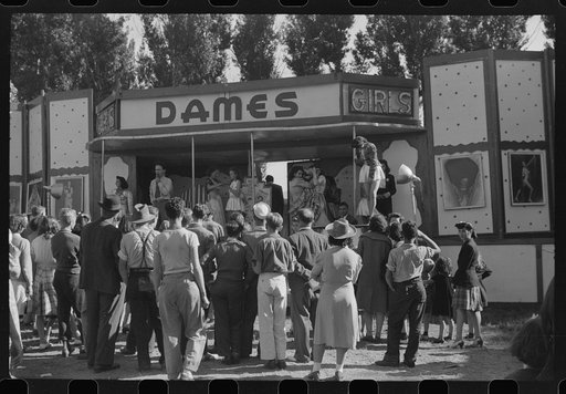 At a "girlie" sideshow at the Rutland Fair, Rutland, Vermont
