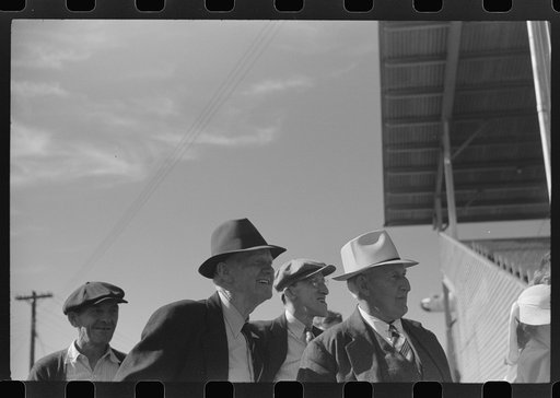 Spectators watching sulky races at the Rutland Fair, Rutland, Vermont