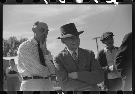 Untitled photo, possibly related to: Spectators watching sulky races at the Rutland Fair, Rutland, Vermont