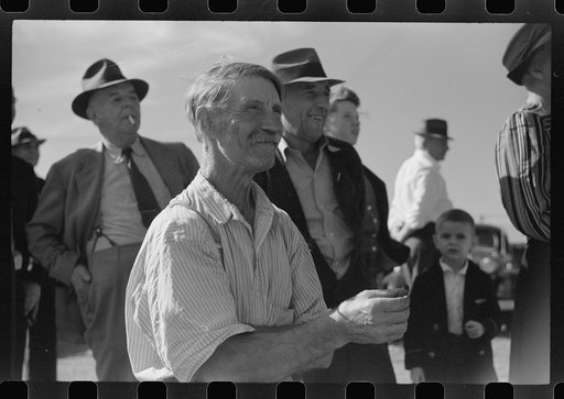 Untitled photo, possibly related to: Spectators watching sulky races at the Rutland Fair, Vermont