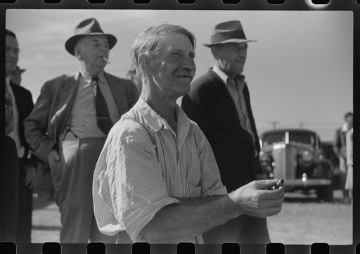 Spectators watching sulky races at the Rutland Fair, Vermont