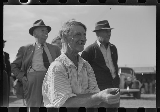 Untitled photo, possibly related to: Spectators watching sulky races at the Rutland Fair, Vermont