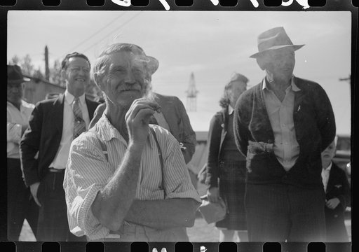 Untitled photo, possibly related to: Spectators watching sulky races at the Rutland Fair, Vermont
