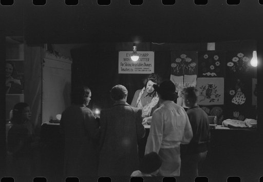 Demonstrating a vegetable slicer at the Champlain Valley Exposition, Essex Junction, Vermont
