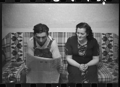 Untitled photo, possibly related to: Mr. and Mrs. William Gaynor, FSA (Farm Security Administration) dairy farmers, near Fairfield, Vermont