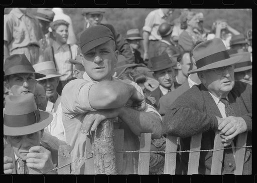 Watching the weight-pulling contest at the "World's Fair" in Tunbridge, Vermont