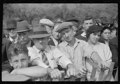 Untitled photo, possibly related to: Watching the weight-pulling contest at the "World's Fair" in Tunbridge, Vermont