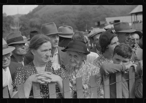 Untitled photo, possibly related to: Watching the weight-pulling contest at the "World's Fair" in Tunbridge, Vermont