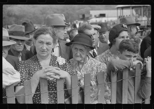 Watching the weight-pulling contest at the "World's Fair" in Tunbridge, Vermont