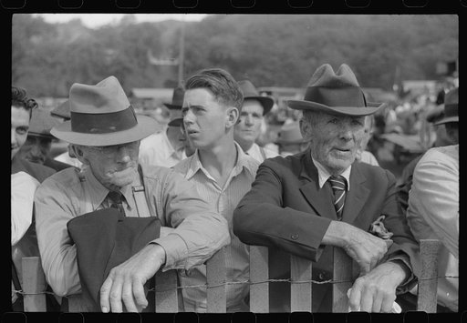 Untitled photo, possibly related to: Watching the weight-pulling contest at the "World's Fair" in Tunbridge, Vermont