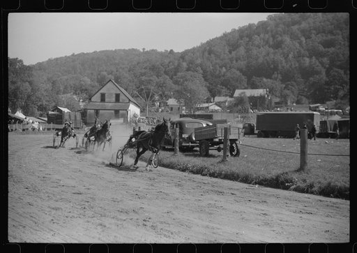 Untitled photo, possibly related to: At the stables by the sulky racetrack at the "World's Fair" in Tunbridge, Vermont