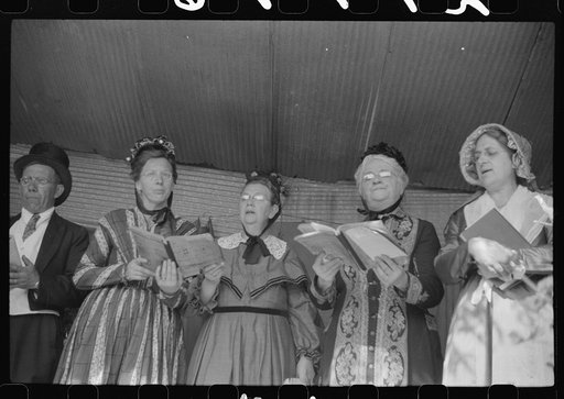 Untitled photo, possibly related to: Ballad singers at the "World's Fair" in Tunbridge, Vermont