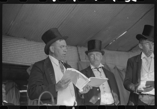 Untitled photo, possibly related to: Ballad singers at the "World's Fair" in Tunbridge, Vermont
