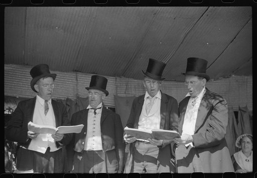 Untitled photo, possibly related to: Ballad singers at the "World's Fair" in Tunbridge, Vermont