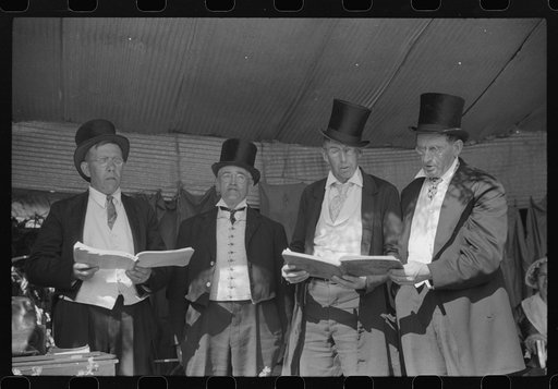 Untitled photo, possibly related to: Ballad singers at the "World's Fair" in Tunbridge, Vermont