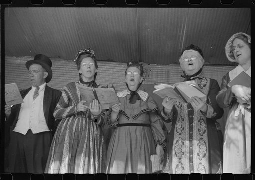 Untitled photo, possibly related to: Ballad singers at the "World's Fair" in Tunbridge, Vermont